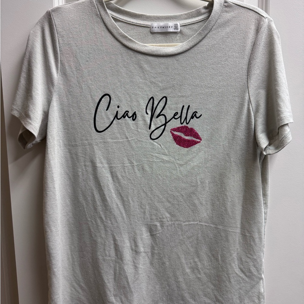 Ciao Bella Graphic Tee - Light Gray